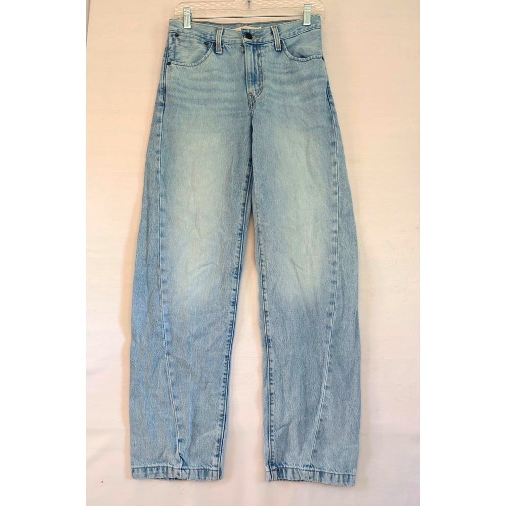 Levis 94 Baggy High Rise Wide Leg Jeans Light Wash Blue Denim Size 25